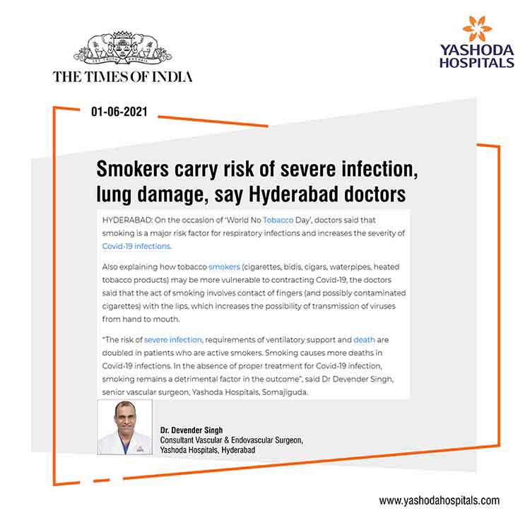 Smokers carry a risk of severe lung infection and damage